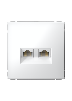 ARTGALLERY РОЗЕТКА двойная компьютерная RJ45+RJ45, кат. 5е, механизм, БЕЛЫЙ