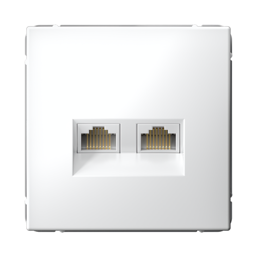 ARTGALLERY РОЗЕТКА двойная компьютерная RJ45+RJ45, кат. 5е, механизм, БЕЛЫЙ