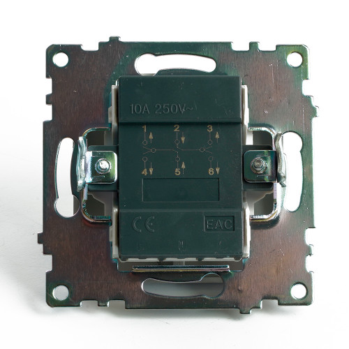 Переключатель 2-клавишный (механизм), STEKKER GLS10-7107-04, 250V, 10А, серия Катрин, шоколад Переключатель 2-клавишный (механизм), STEKKER GLS10-7107-04, 250V, 10А, серия Катрин, шоколад
