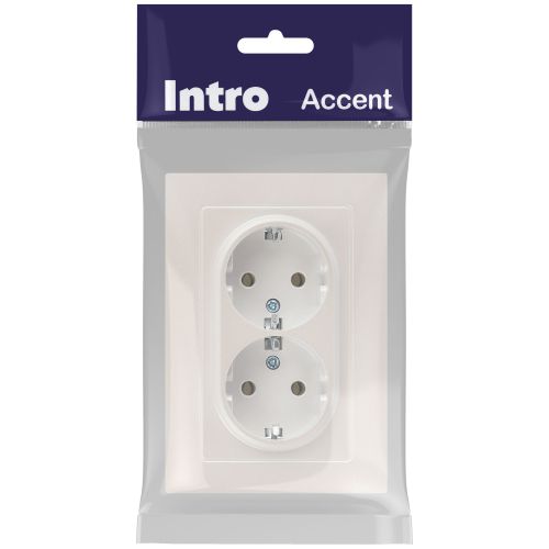 Розетка 2-м СП Accent 6-205-06 16А IP20 250В 2P+E Schuko AL/CU перламутр. Intro Б0063495 Розетка 2-м СП Accent 6-205-06 16А IP20 250В 2P+E Schuko AL/CU перламутр. Intro Б0063495