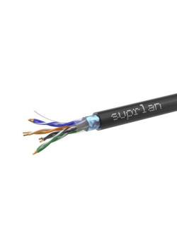 Кабель витая пара F/UTP кат.5E 4х2х24AWG solid Cu PE Out. Median 305м (м) SUPRLAN 01-1034-1