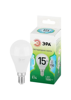 Лампа светодиодная GREEN LINE P45-15W-840-E14 GL 15Вт шар 4000К яркий свет бел. E14 Эра Б0067045