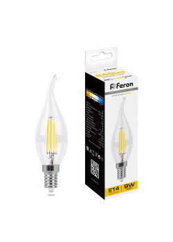 Лампа светодиодная Feron LB-74 Свеча на ветру E14 9W 230V 2700K
