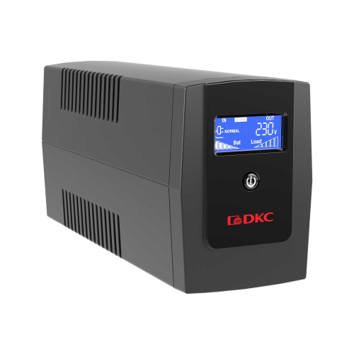 Линейно-интерактивный ИБП ДКС серии Инфо ЭЛСИДИ (Info LCD), 600 ВА/360 Вт, 1/1, 3xIEC C13, USB + RJ45, LCD, 1x7Aч Линейно-интерактивный ИБП ДКС серии Инфо ЭЛСИДИ (Info LCD), 600 ВА/360 Вт, 1/1, 3xIEC C13, USB + RJ45, LCD, 1x7Aч
