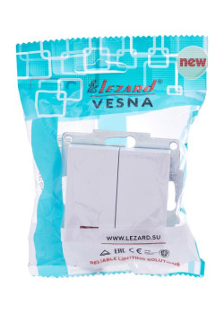Выключатель 2-кл. СП Vesna с индикацией механизм бел. LEZARD 742-0288-112