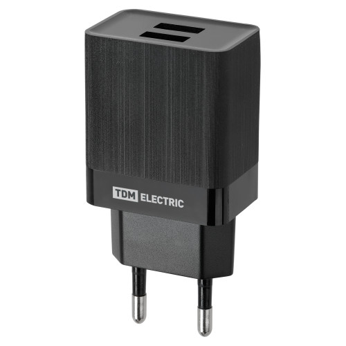 Сетевое зарядное устройство, СЗУ 8, Quick Charge 3.0, 3 А, 2 USB, черный, TDM