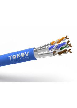 Кабель витая пара S/FTP 4х2х23AWG(0.57мм) кат.6A нг(А)-HF (LSZH) indoor Fluke Tested 305м (м) PRO TOKOV ELECTRIC TKP-C08-SF-42-6A-305-LSZH