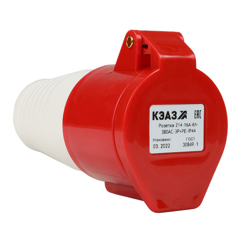 Розетка кабельная 214-16А-6h-380AC-3P+PE-IP44