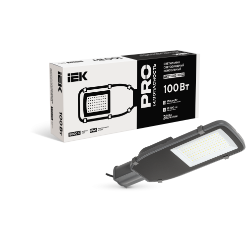 Светильник светодиодный консольный ДКУ 1002-100Д 5000К IP65 серый IEK