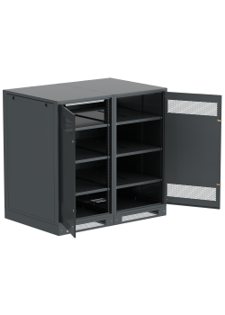 ITK LINEA B Шкаф аккумуляторный (пустой) 1350х1400х950мм двустворчатая металлическая дверь черный