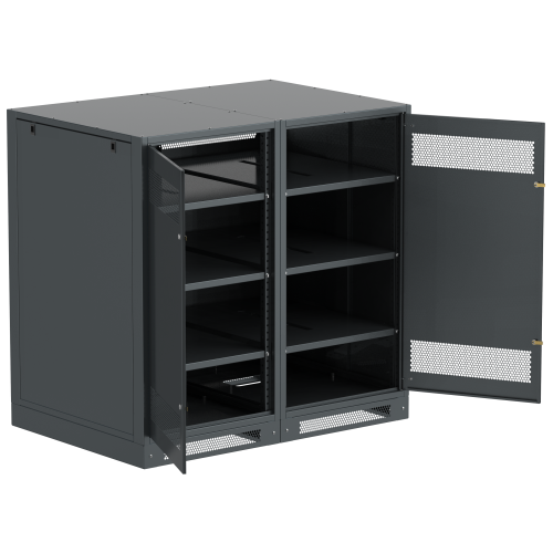 ITK LINEA B Шкаф аккумуляторный (пустой) 1350х1400х950мм двустворчатая металлическая дверь черный