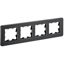 BRITE Рамка 4-местная РУ-4-1-Бр металл черный RE IEK