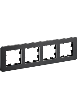 BRITE Рамка 4-местная РУ-4-1-Бр металл черный RE IEK