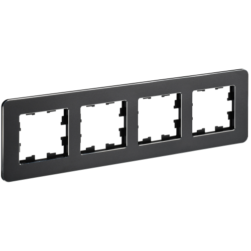 BRITE Рамка 4-местная РУ-4-1-Бр металл черный RE IEK