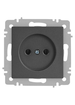 Розетка 1-м СП Accent 6-201-07 16А IP20 250В 2P графит Intro Б0063669