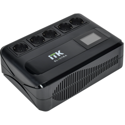 ITK ELECTRA LT5 ИБП однофазный линейно-интерактивный 1000ВА/600Вт 5хSchuko LCD дисплей АКБ 1х9AH USB+USB Charge RJ45/11