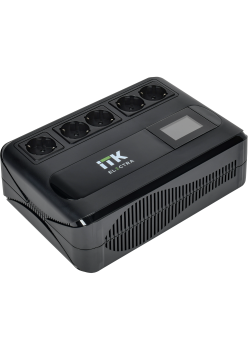 ITK ELECTRA LT5 ИБП однофазный линейно-интерактивный 1000ВА/600Вт 5хSchuko LCD дисплей АКБ 1х9AH USB+USB Charge RJ45/11