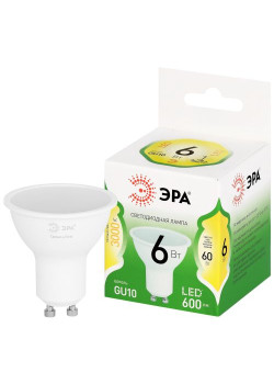 Лампа светодиодная GREEN LINE MR16-6W-830-GU10 GL 6Вт софит 3000К свет тепл. GU10 Эра Б0067075