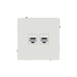 Компьютерная розетка RJ-45 без шторки, кат.5е двойная, KANT, белый песок