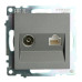 Розетка TV + компьютерная RJ-45 (механизм), серия Катрин, графит, GLS00-7106-06 Розетка TV + компьютерная RJ-45 (механизм), серия Катрин, графит, GLS00-7106-06