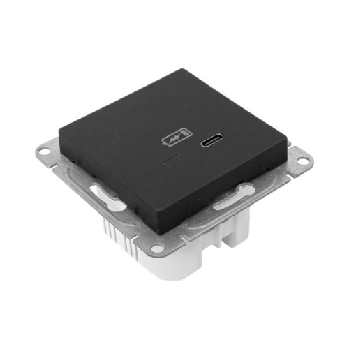 Механизм розетки USB-С, быстрая, чёрн. Эпика EKF