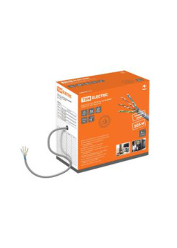 Кабель витая пара F/UTP Cat 5e 4х2х24AWG (305м)  solid, ПВХ, серый TDM