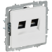 BRITE Розетка компьютерная двойная кат.5E RJ45 РК10-2-БрАБ арктический белый IEK BRITE Розетка компьютерная двойная кат.5E RJ45 РК10-2-БрАБ арктический белый IEK