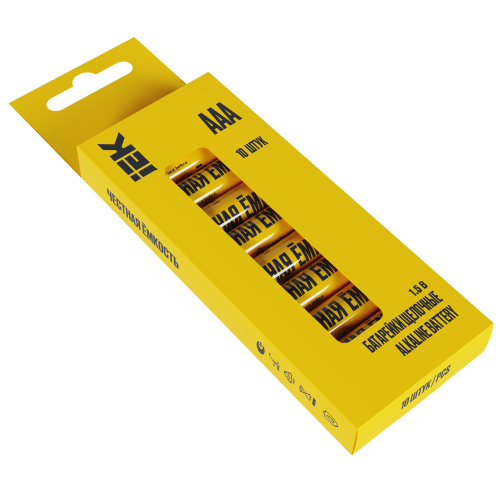 Батарейка щелочная Alkaline LR03/AAA (10шт/бокс) IEK
