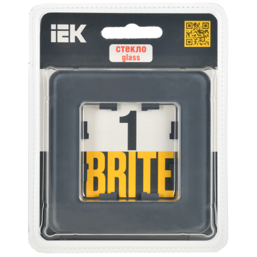 BRITE Рамка 1-местная РУ-1-2-Бр стекло графит RE IEK BRITE Рамка 1-местная РУ-1-2-Бр стекло графит RE IEK