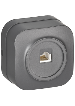 GLORY Розетка для открытой установки компьютерная RJ45 кат.5E РК10-ХСм сталь матовый IEK