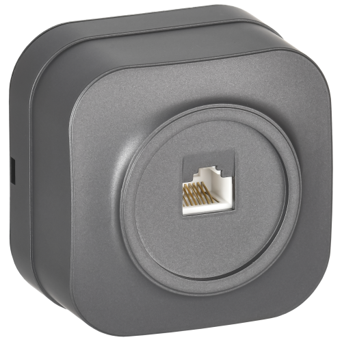 GLORY Розетка для открытой установки компьютерная RJ45 кат.5E РК10-ХСм сталь матовый IEK