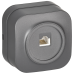 GLORY Розетка для открытой установки компьютерная RJ45 кат.5E РК10-ХСм сталь матовый IEK