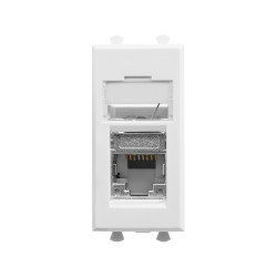 Компьютерная розетка RJ-45 модульная, кат.5е экранированная, Avanti,белое облако, 1 модуль