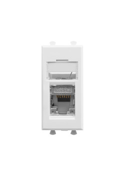 Компьютерная розетка RJ-45 модульная, кат.5е экранированная, Avanti,белое облако, 1 модуль