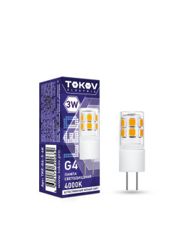 Лампа светодиодная 3Вт Capsule 4000К G4 220-240В TOKOV ELECTRIC TKE-G4-3-4K