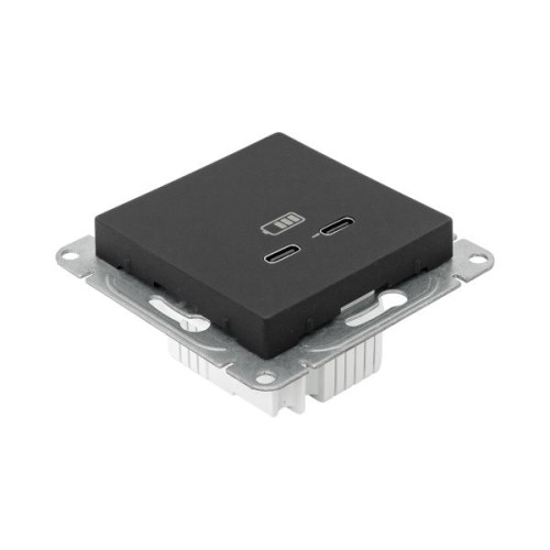 Механизм розетки USB-C - 2шт чёрн. Эпика EKF Механизм розетки USB-C - 2шт чёрн. Эпика EKF