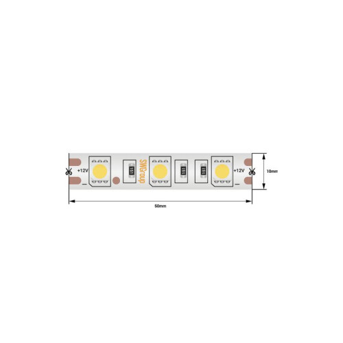 Лента светодиодная стандарт 5050 60LED/м 14.4Вт/м тепл. бел. 12В IP68 со скотчем 3М (уп.5м) SWG Standard 00-00009269