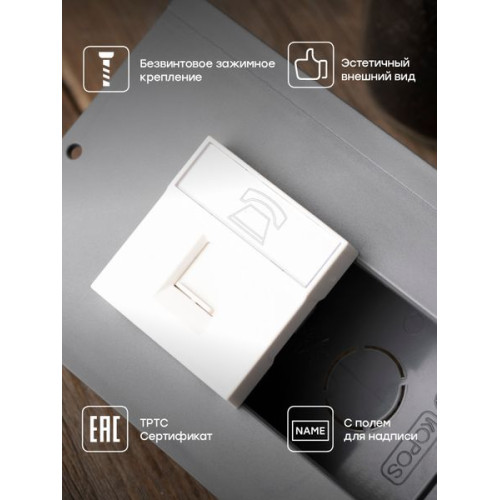 Розетка RJ11, 2 модуля EKF