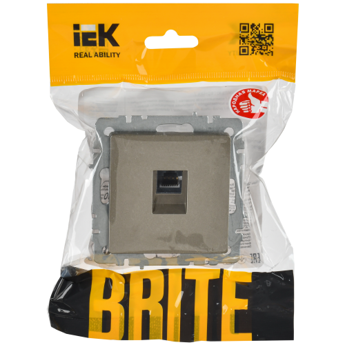 BRITE Розетка компьютерная RJ45 кат.6 РК11-БрШ шампань IEK BRITE Розетка компьютерная RJ45 кат.6 РК11-БрШ шампань IEK