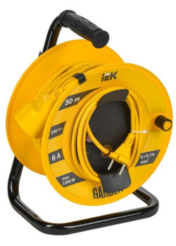 Удлинитель на катушке 1х30м Garden УК30 2P 2х0.75кв.мм IEK GD-KP40-06-01-30