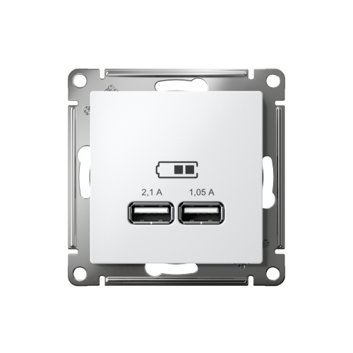 ATLASDESIGN USB РОЗЕТКА A+A, 5В/2,1А, 2х5В/1,05А, механизм, ЛОТОС