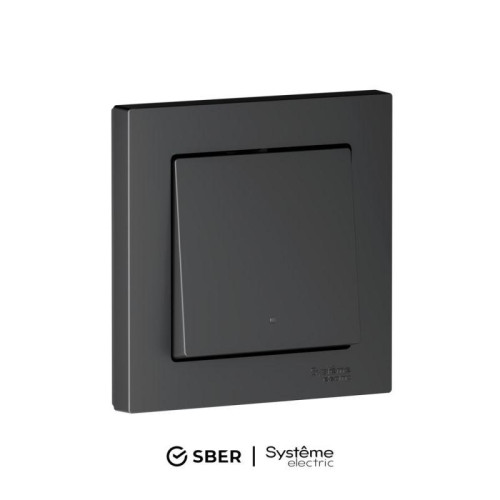 Выключатель 1-кл. AtlasDesign Smart 10А (сх. 1) L+N с подсветкой Zigbee механизм карбон SE ATN001013Z Выключатель 1-кл. AtlasDesign Smart 10А (сх. 1) L+N с подсветкой Zigbee механизм карбон SE ATN001013Z