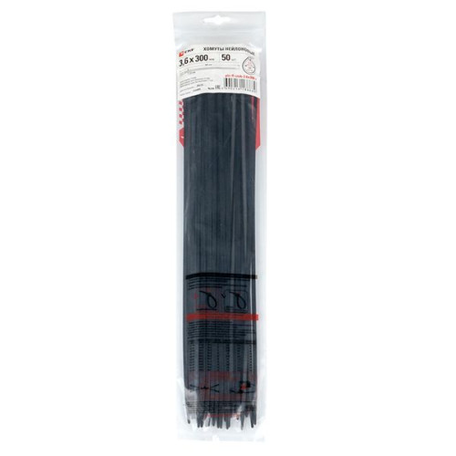Хомут P6.6 стандартный (ч), 3.6x300 (50шт) FlexLock