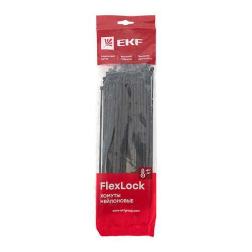 Хомут P6.6 стандартный (ч), 3.6x250 (100шт) FlexLock