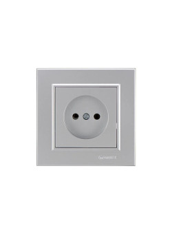 Розетка 1-м СП Karea 10А IP20 б/з сереб. Makel 56065022
