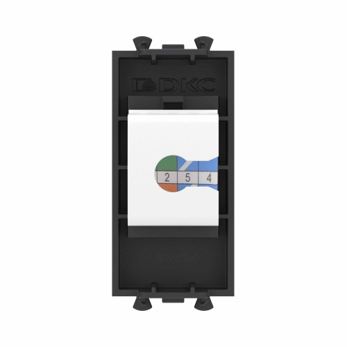 Компьютерная розетка RJ-45 без шторки модульная ,кат.6, Avanti, черный матовый, 1 модуль Компьютерная розетка RJ-45 без шторки модульная ,кат.6, Avanti, черный матовый, 1 модуль