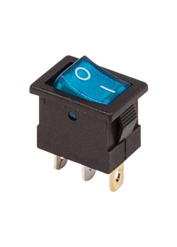 Выключатель клавишный 12В 15А (3с) ON-OFF син. с подсветкой Mini (RWB-206-1 SC-768) Rexant 36-2171