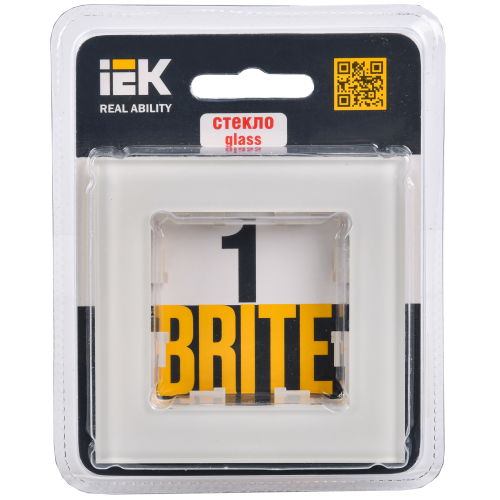 BRITE Рамка 1 -местная РУ-1-2-БрВа стекло ванильный IEK