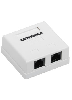 Розетка информационная настенная/ Розетка информационная настенная RJ45 категории 5Е UTP 2 порта GENERICA