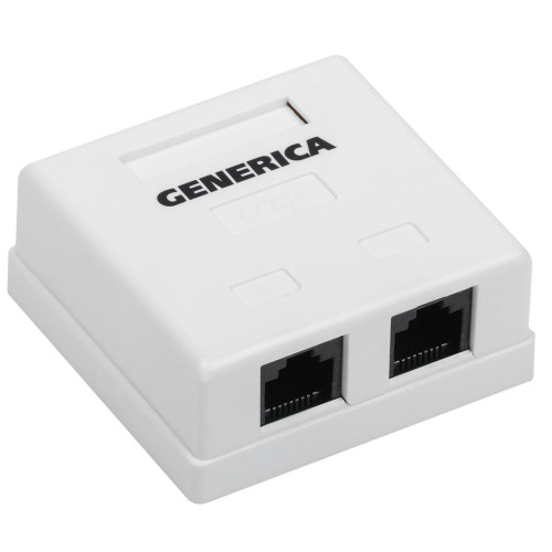 Розетка информационная настенная/ Розетка информационная настенная RJ45 категории 5Е UTP 2 порта GENERICA